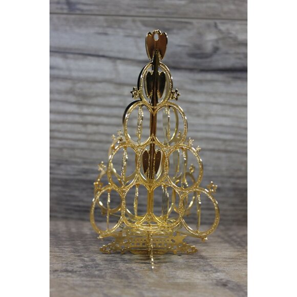 Danbury Mint gold plated brass filigree holiday keepsake ornament set of 3‎ - Picture 3 of 16